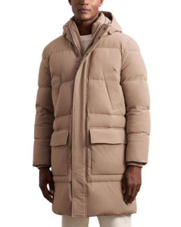 レイス メンズ アウター コート キルティング ダウン REISS Moon Longline Quiltedown Coat Light Camel キャメル