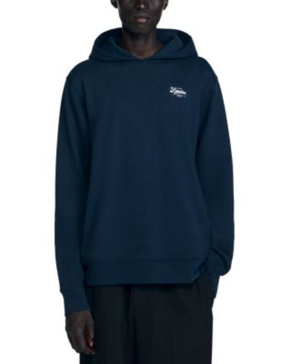サンドロ メンズ アウター パーカー・スウェット Sandro Classic Fit Pullover Hoodie Midnight Blue ブルー