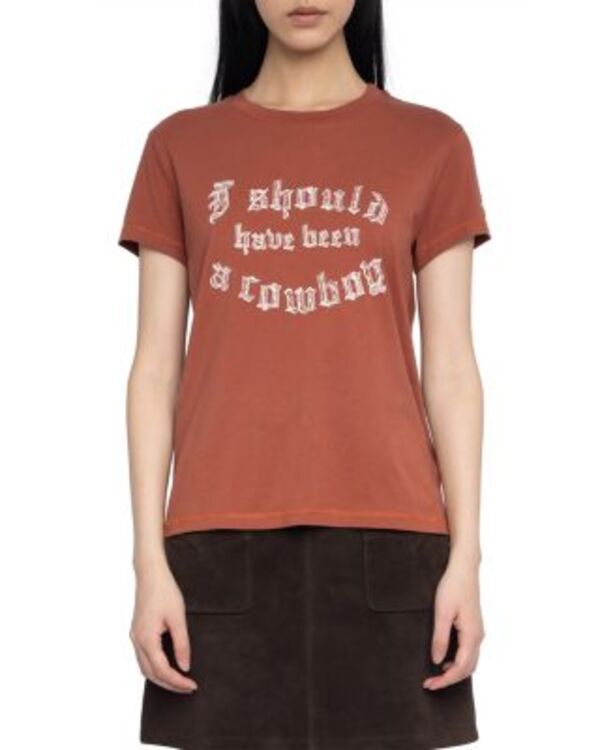 ザディグ エ ヴォルテール レディース トップス Tシャツ Zadig Voltaire Walk Cowboy Tee Burn