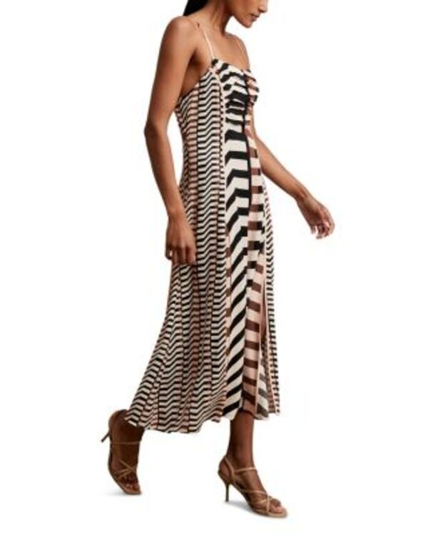 レイス レディース トップス ワンピース プリント ミディ REISS Georgie Printed Midi Dress BlackBrown ブラック