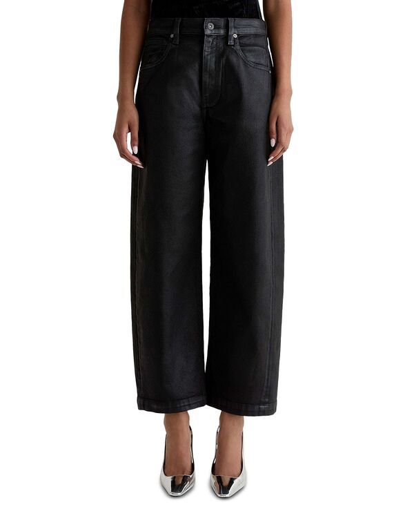 エージー レディース ボトムス デニムパンツ コート ジーンズ AG Hattie High Rise Coated Barrel Jeans in Super Black ブラック