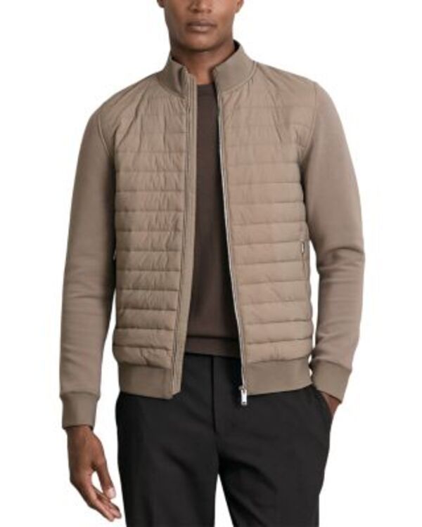 レイス メンズ アウター ジャケット・ブルゾン REISS Freddie Interlock Hybrid Jacketaupe Brown ブラウン