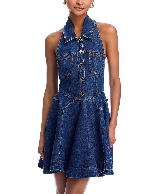 セルフ・ポートレイト レディース トップス ワンピース ミニ ノースリーブ SelfPortrait Sleeveless Mini Dress Blue ブルー