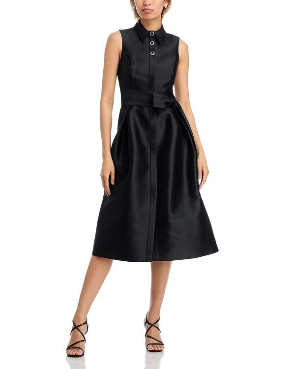 テリジョンバイリッキーフリーマン レディース トップス シャツ ノースリーブ Teri Jon by Rickie Freeman Mikado Sleevelesshirt Dress Black ブラック