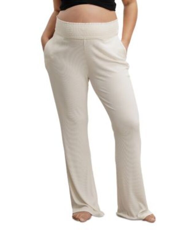 ノム レディース ボトムス カジュアルパンツ リブ Nomaternity Super Soft Ribbed Pants Cream クリーム