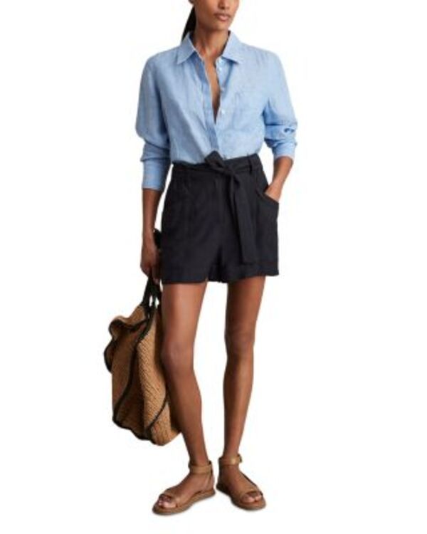 レイス レディース ボトムス ハーフパンツ・ショーツ ショートパンツ REISS Avril Belted Shorts Navy ネイビー