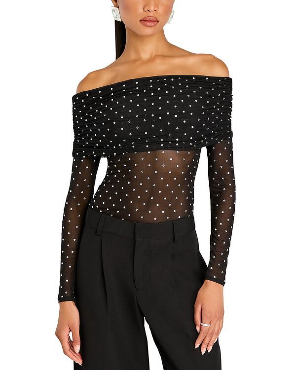 レトロフェット レディース トップス シャツ メッシュ Retrofete Oriana Mesh Top Black Silver ブラック