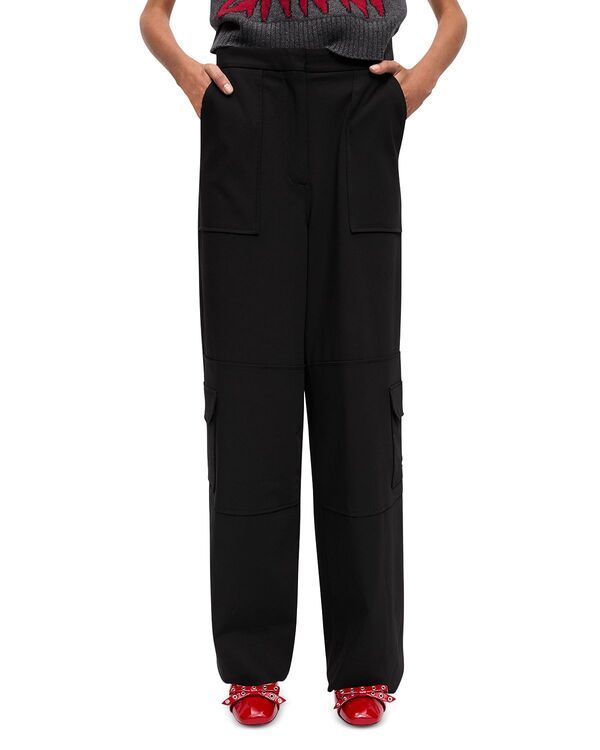 ガニー レディース ボトムス カジュアルパンツ カーゴパンツ GANNI Twill Cargo Pants Black ブラック
