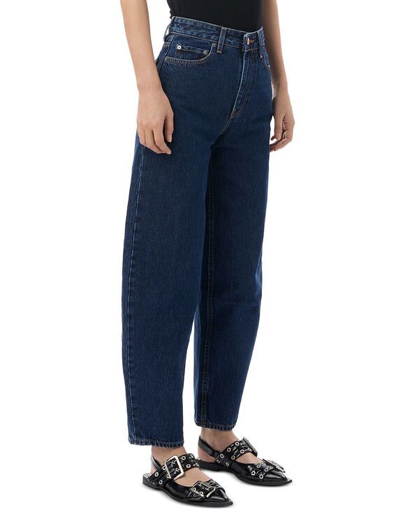 ガニー レディース ボトムス デニムパンツ ジーンズ GANNI Stary Barrel Jeans in Dark Blue ブルー