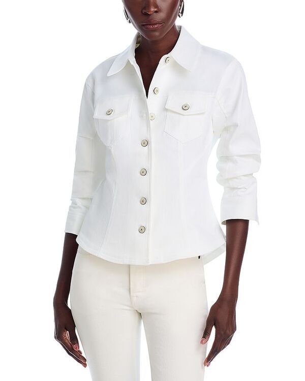 サンク ア セプト レディース アウター ジャケット・ブルゾン デニム ジャケット Cinq a Sept Denim Jacket White ホワイト