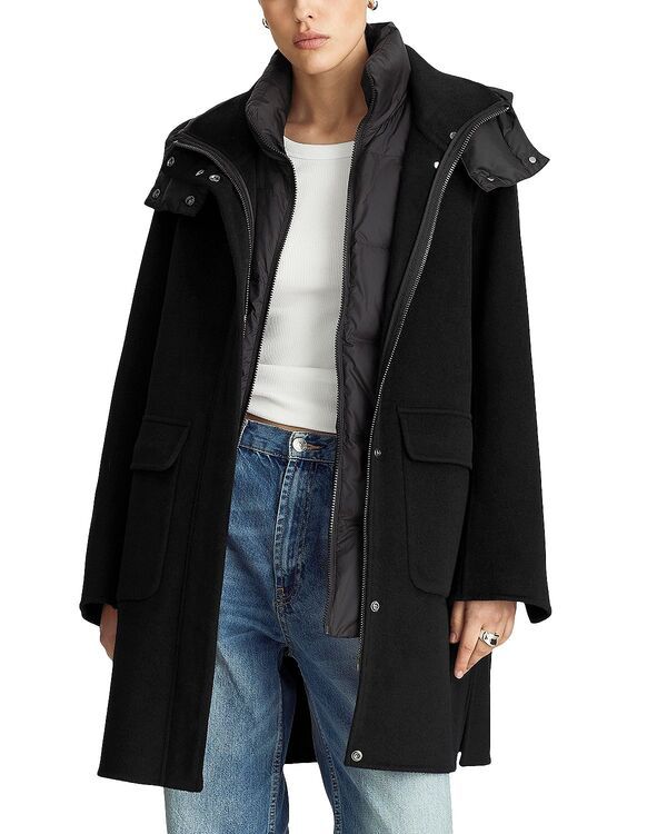 ダウンレビー レディース アウター コート Dawn Levy Bristol Hooded Coat Black ブラック