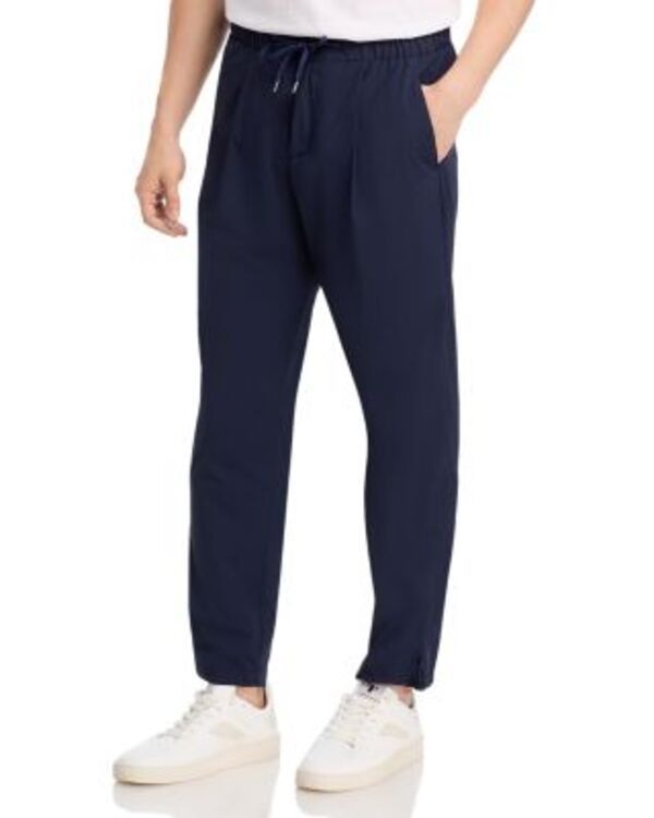 ヘルノ メンズ ボトムス カジュアルパンツ スリムフィット プリーツ ナイロン Herno Nylon Stretch Slim Fit Pleated Pants Navy ネイビー