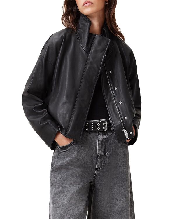 オールセインツ レディース アウター ジャケット・ブルゾン レザー ALLSAINTS Ryder Leather Jacket Black ブラック