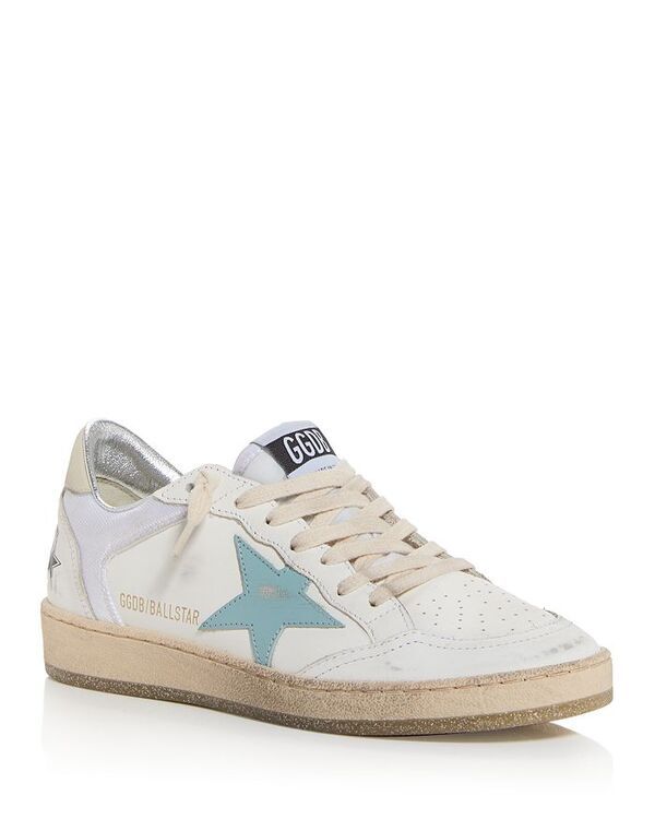 ゴールデングース レディース シューズ スニーカー レース Golden Goose Womens Ball Star Lace Up Low Top Sneakers WhitePinkLight Blue ホワイト