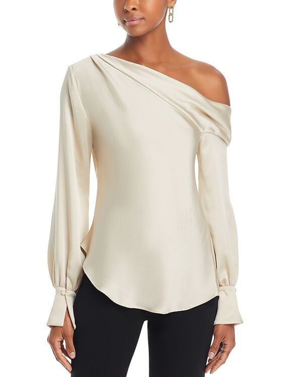 シムカイ レディース トップス シャツ ドレープ SIMKHAI Alice Draped One Shoulder Top Champagne シャンパン