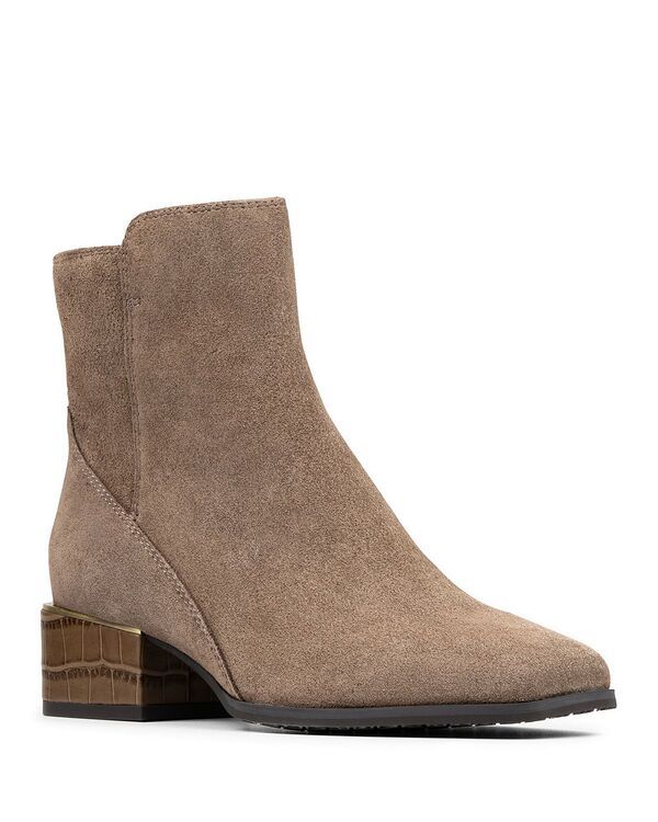 ドナルドプリネール レディース シューズ ブーツ・レインブーツ ヒール Donald Pliner Womens Croc Embossed Trim Block Heel Booties Bark
