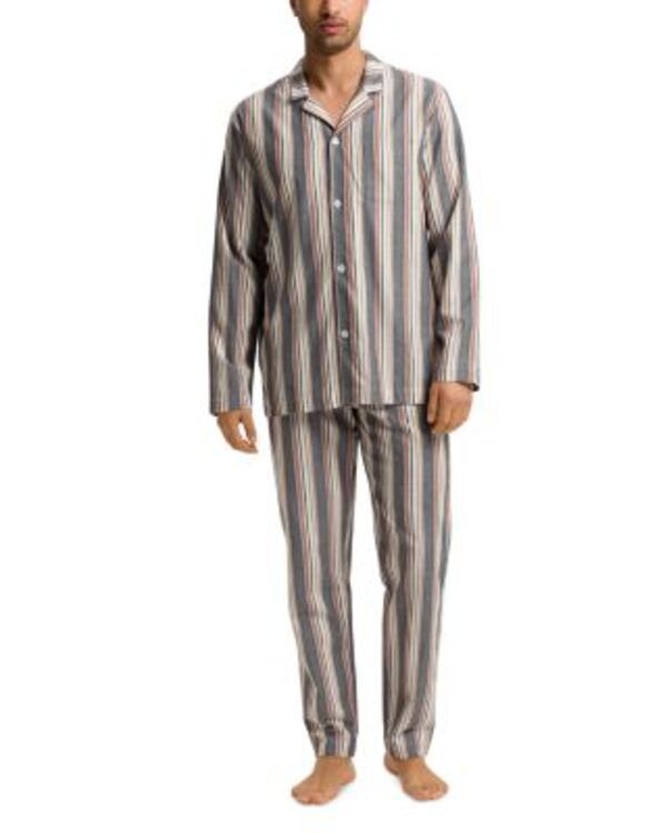 ハンロ メンズ トップス シャツ Hanro Long Sleeve Pajama Set Redwood