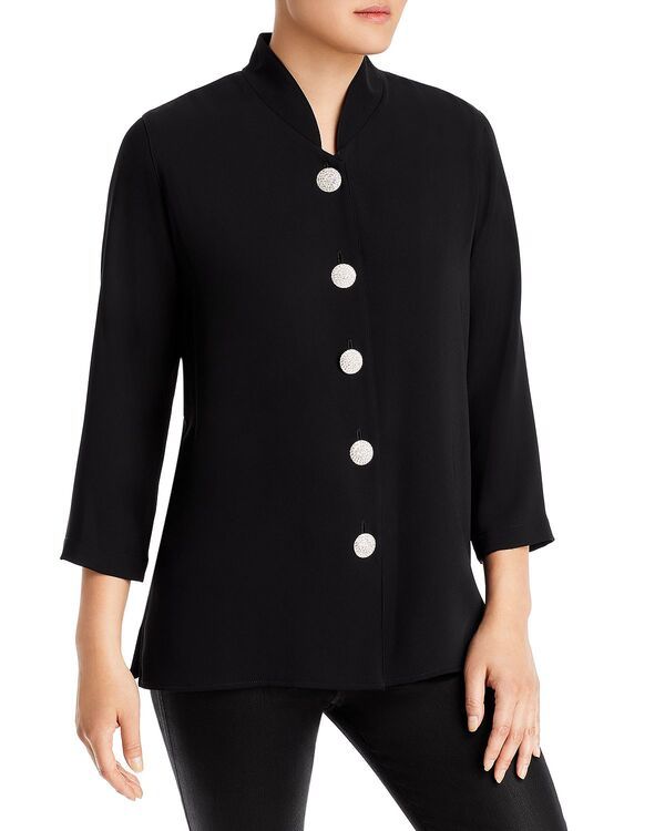 キャロライン ローズ レディース アウター ジャケット・ブルゾン Caroline Rose Pave Mandarin Jacket Black ブラック