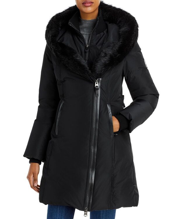 マッカージュ レディース アウター パーカー・スウェット コート ダウン Mackage Kay Hoodedown Shearling Coat Black ブラック