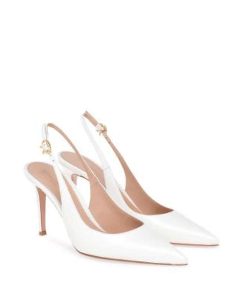 ジャンヴィト ロッシ レディース シューズ パンプス Gianvito Rossi Womens Ribbon Sling 85 Slingback Pumps White Nappa Leather ホワイト