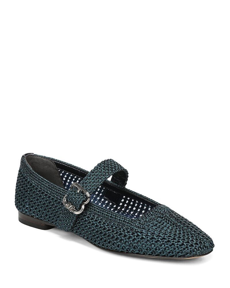 サムエデルマン レディース シューズ パンプス ニット Sam Edelman Womens Michaela Knit Flats Metallic Navy ネイビー