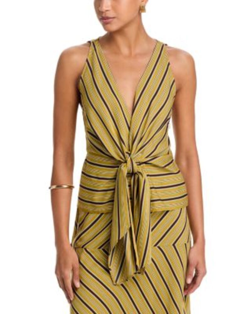 エーエルシー レディース トップス シャツ ALC Elle Tie Frontop CurryGanache