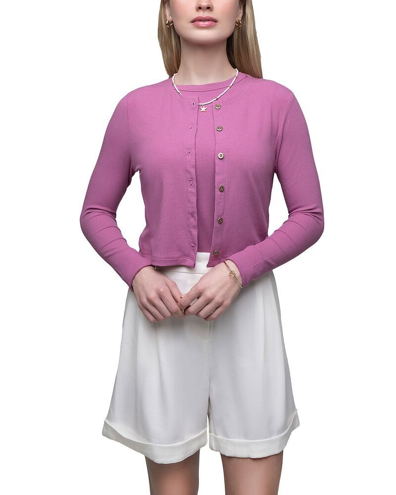 ポイント レディース アウター カーディガン セーター シャツ Point Classic T Shirt Cardigan Sweaterose Violet バイオレット