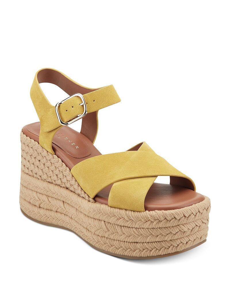 マーク・フィッシャー レディース シューズ サンダル プラットフォーム Marc Fisher LTD Womens Pasion Espadrille Platform Sandals Yellow 700 イエロー