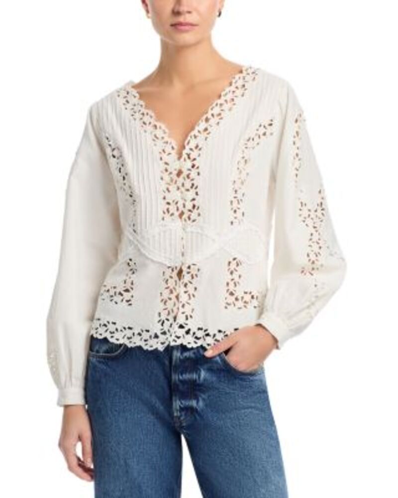 シー レディース トップス シャツ ブラウス Sea Sofia Emb Long Sleeve Blouse Cream クリーム