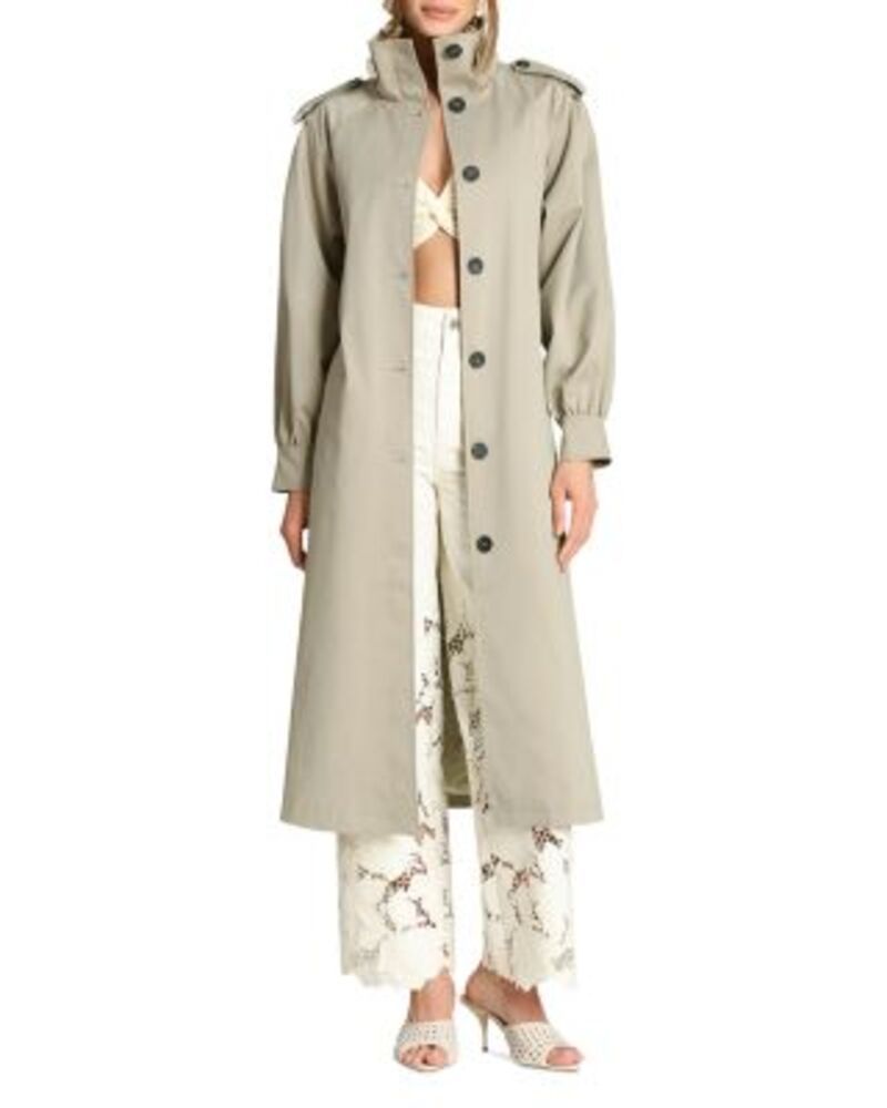 アヴェックレフィーユ レディース アウター ジャケット・ブルゾン スタンドネック マキシ Avec Les Filles Funnel Neck Maxi Trench Jacket Sage セージ