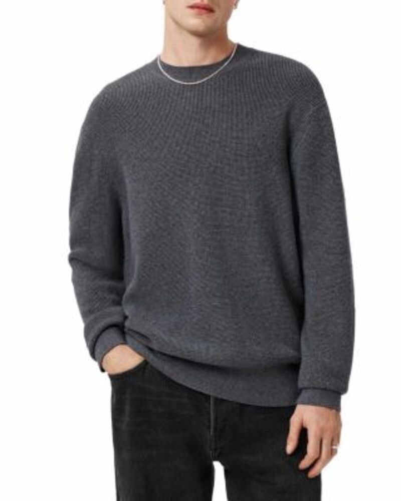 オールセインツ メンズ アウター ニット・セーター クルーネック ALLSAINTS Aspen Crewneck Sweater Slate Blue スレート