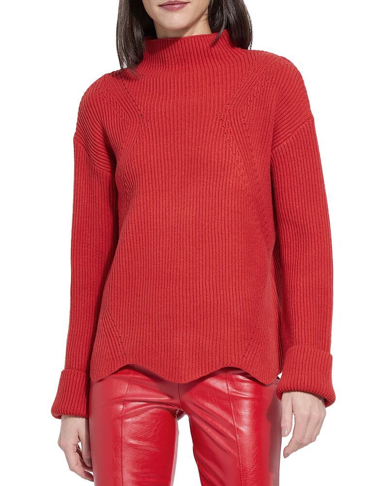 リジー レディース アウター ニット・セーター スタンドネック Lyss Hyacinth Funnel Neck Sweater Extra Ordinary Red レッド