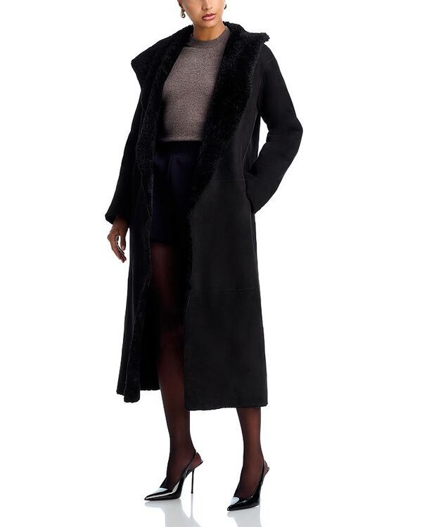 ノールハンマー レディース アウター コート Nour Hammour Shearling Birthday Coat Black ブラック