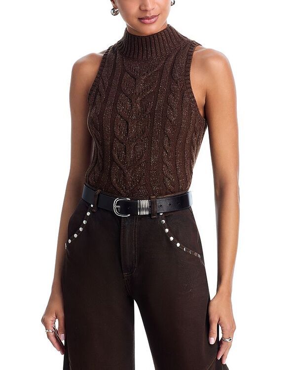 ラジャンス レディース アウター ニット・セーター セーター ノースリーブ ニット LAGENCE Bellini Cable Knit Sleeveless Sweater Dark Brown ブラウン