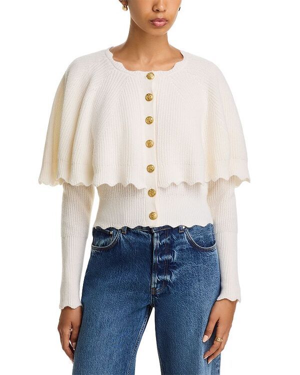 ラブスハックファンシー レディース アウター カーディガン セーター LoveShackFancy Daelyn Cardigan Sweater Champagne シャンパン