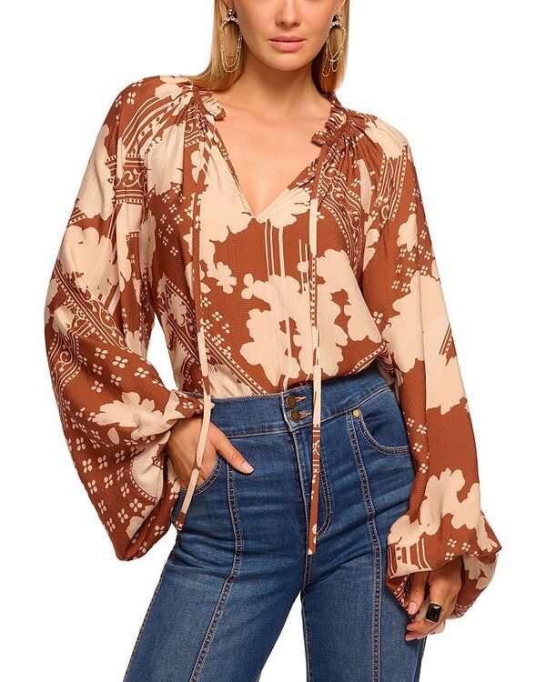 レイミー ブルック レディース トップス シャツ ブラウス Ramy Brook Aaron Blouse Amber Combo アンバー