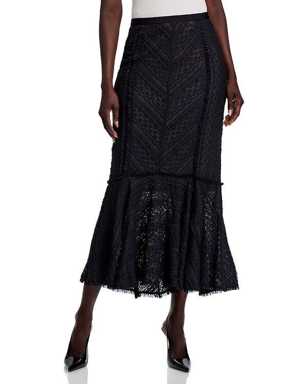 サンク セプト レディース ボトムス スカート ミディ Cinq Sept Maceio Textured Midi Skirt Black ブラック
