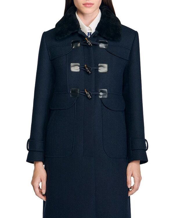 サンドロ レディース アウター コート Sandro Long Coat Navy Blue ネイビー