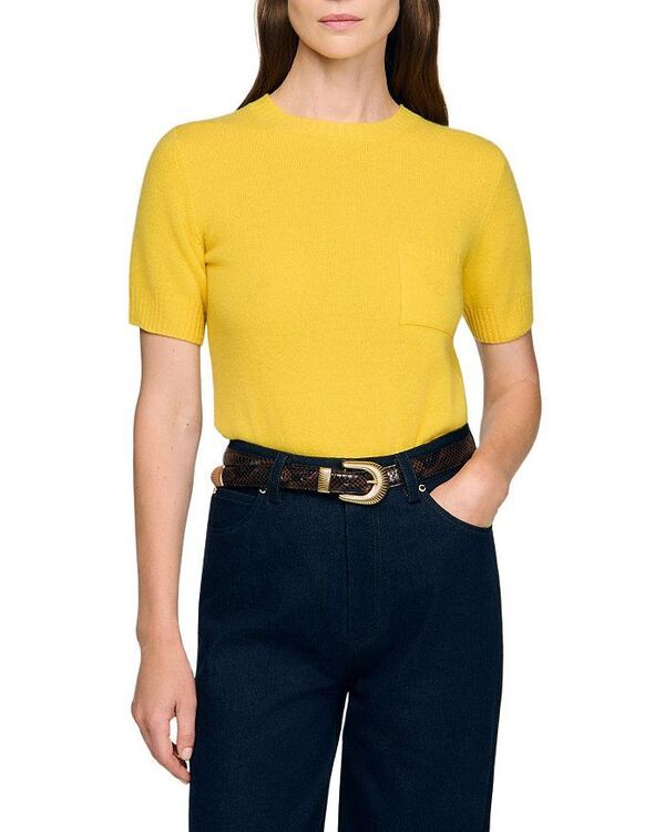 サンドロ レディース アウター ニット・セーター セーター Sandro Short Sleeve Sweater Gold Yellow イエロー