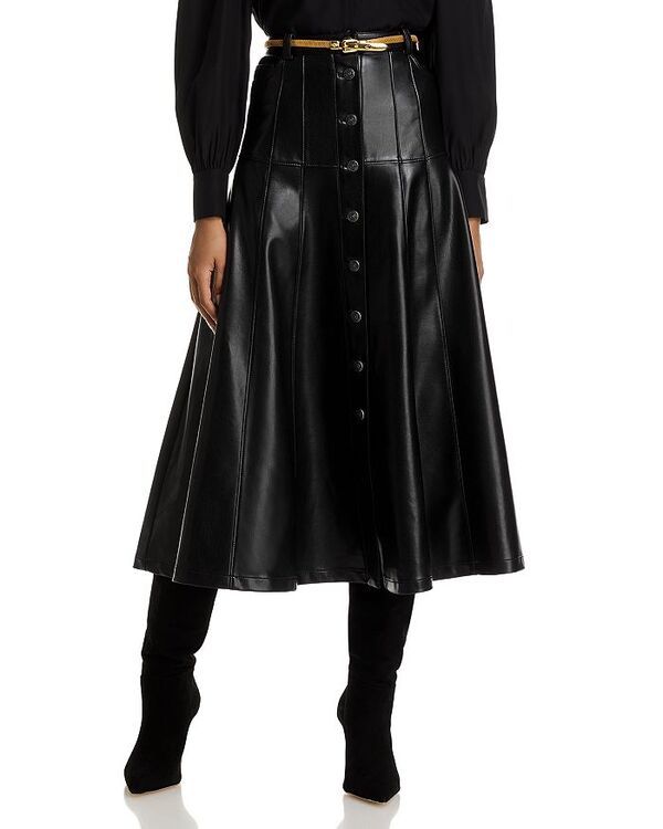 サンク セプト レディース ボトムス スカート レザー フェイクレザー Cinq Sept Faux Leather Veena Skirt Black ブラック