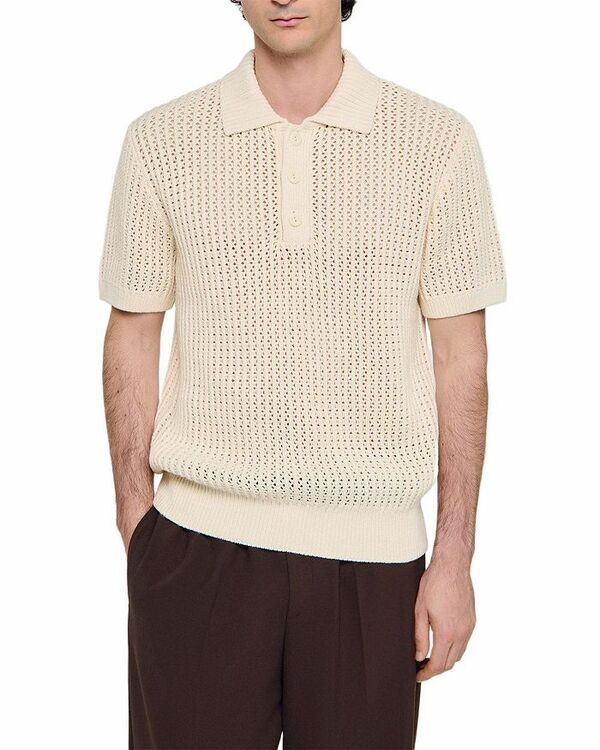 サンドロ メンズ トップス ポロシャツ コットン Sandro Cotton Polo Shirt Butter Cream クリーム
