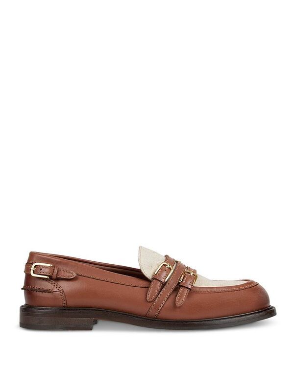 サンドロ レディース シューズ スリッポン・ローファー レザー ローファー Sandro Womens Shiny Leather Buckled Loafers Brown ブラウン
