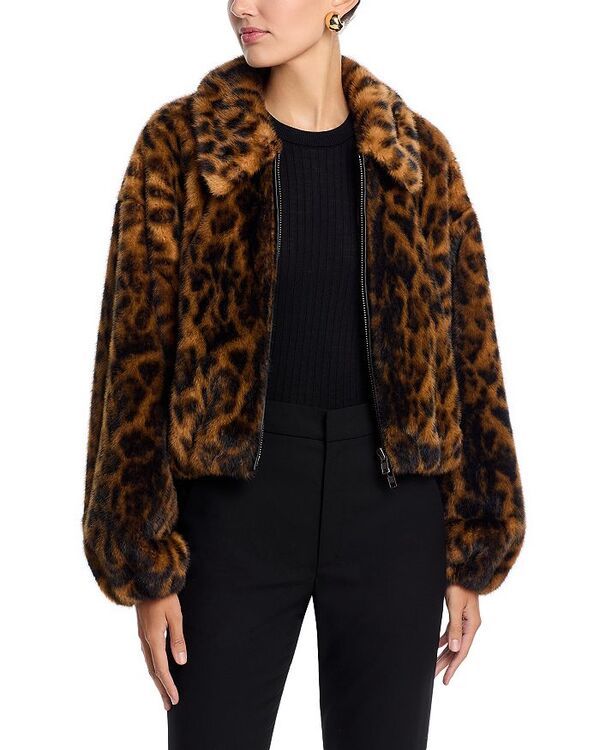 エーエルシー レディース アウター ジャケット・ブルゾン アニマル柄 プリント ジャケット ALC Esme Faux Fur Animal Print Jacket Brown MultI ブラウン