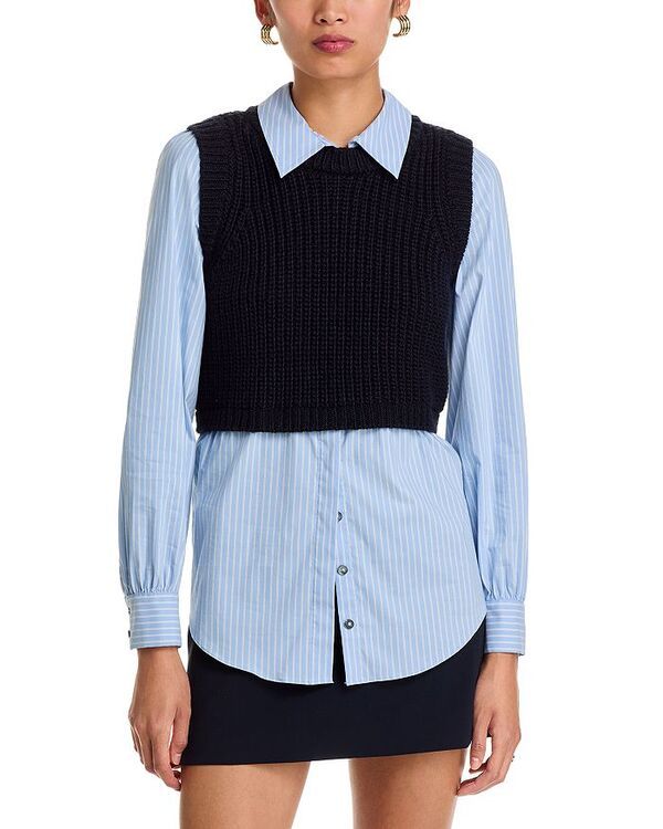 サンク セプト レディース アウター ニット・セーター セーター Cinq Sept Mara Shaker Pullover Sweater NavyBlue ネイビー