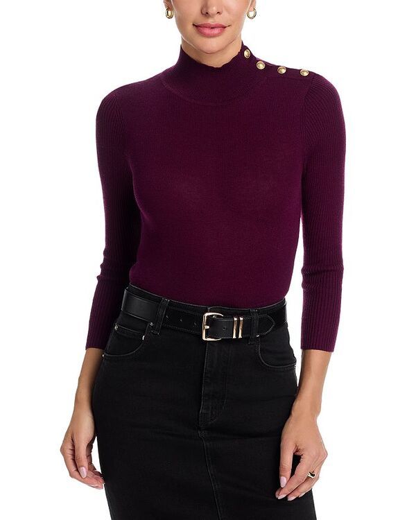 ラジャンス レディース アウター ニット・セーター モックネック セーター LAGENCE Kamdyn Crop Mock Neck Sweater Dark PortGold ゴールド