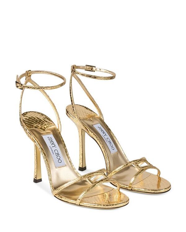 ジミーチュー レディース シューズ サンダル ヒール Jimmy Choo Womens 1998 Leo 100 High Heel Sandals Gold ゴールド