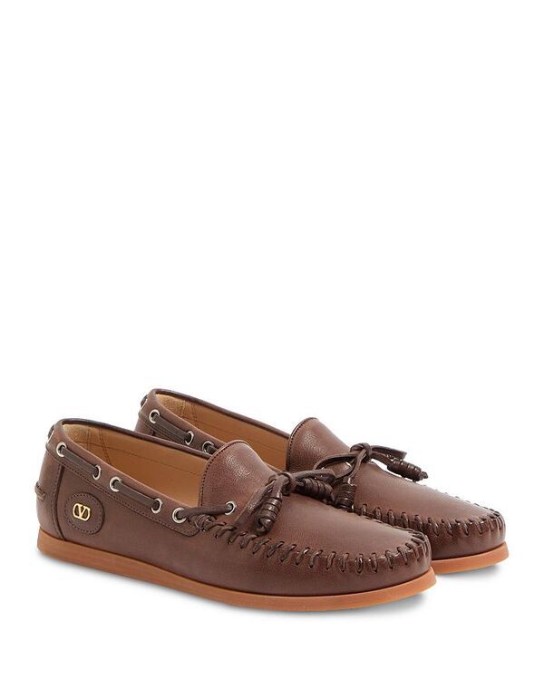 ヴァレンティノ メンズ シューズ デッキシューズ レザー Valentino Garavani Mens Leather Boat Shoes Brown ブラウン