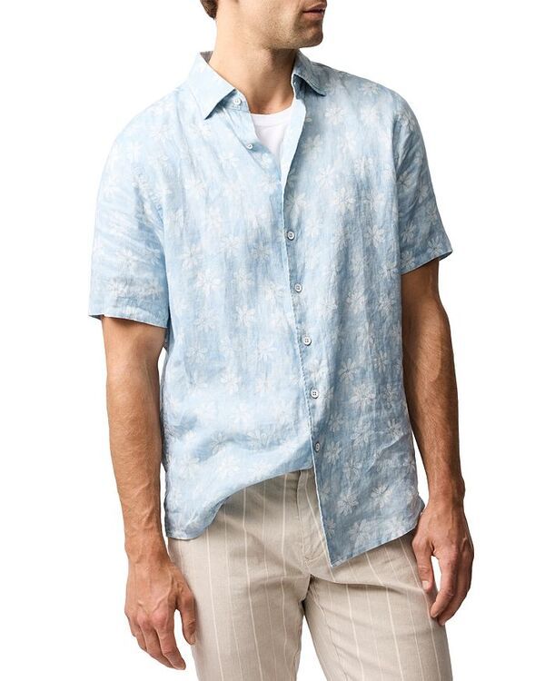 ロッドアンドグン メンズ トップス シャツ レギュラーフィット リネン Rodd Gunn Belleknowes Regular Fit Short Sleeve Linen Shirt Mist