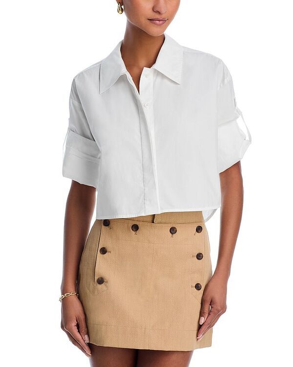 エーエルシー レディース トップス シャツ クロップド ブラウス ALC Maude Cropped Blouse White ホワイト