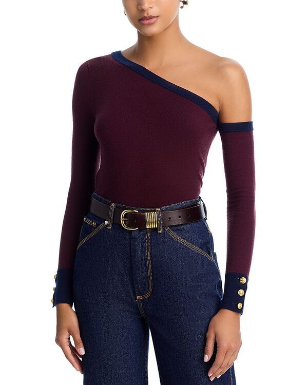 ラジャンス レディース アウター ニット・セーター アシンメトリー セーター LAGENCE Maeva Asymmetric Sweater MalbecMidnight